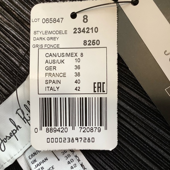 JOSEPH RIBKOFF Metallic Black & Silver Wide Leg Pants Size 8 - Picture 7 of 14